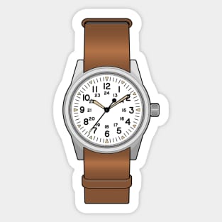 White Dial Military Watch Sticker